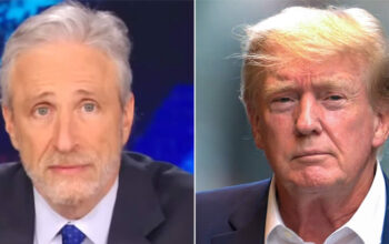 Jon Stewart and trump Photos