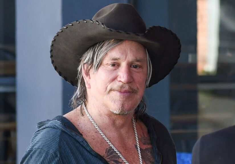 Mickey Rourke is seen on in Los Angeles