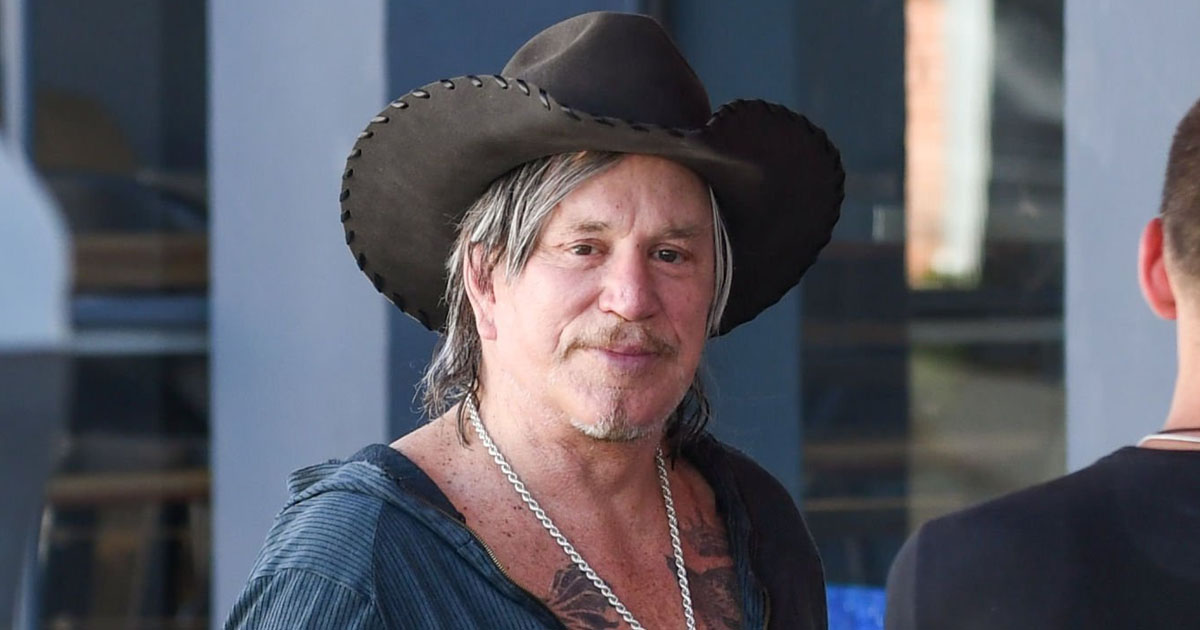 Mickey Rourke is seen on in Los Angeles